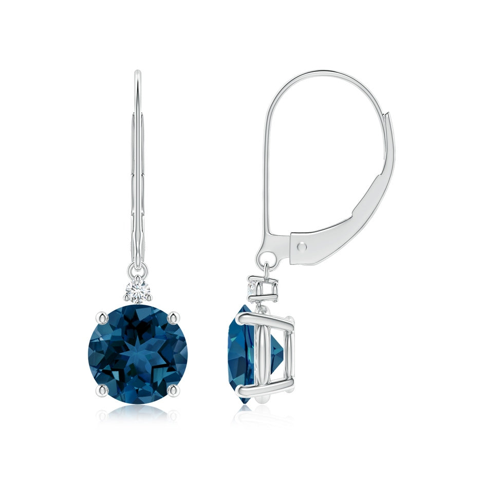 London Blue Topaz and Diamond Leverback Drop Earrings