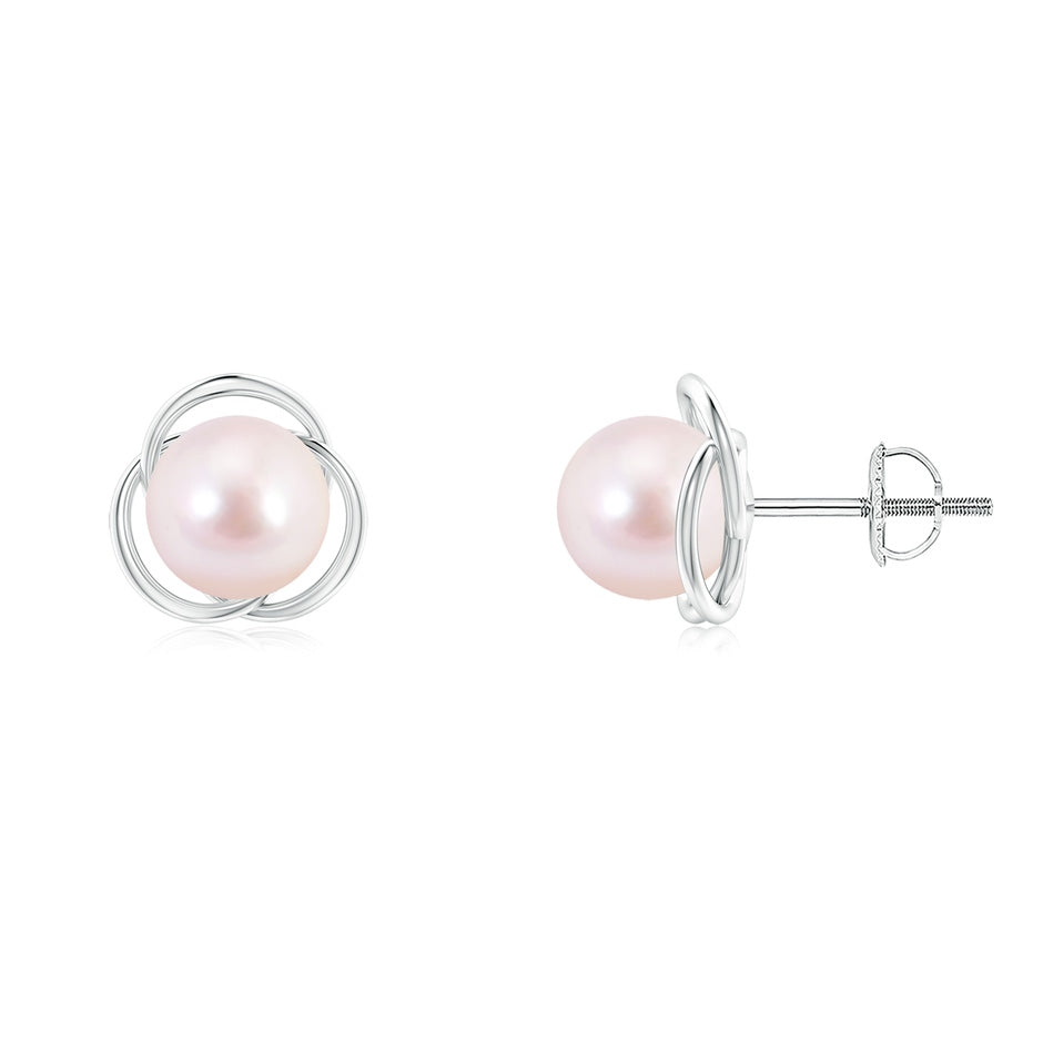 Japanese Akoya Pearl Love Knot Studs