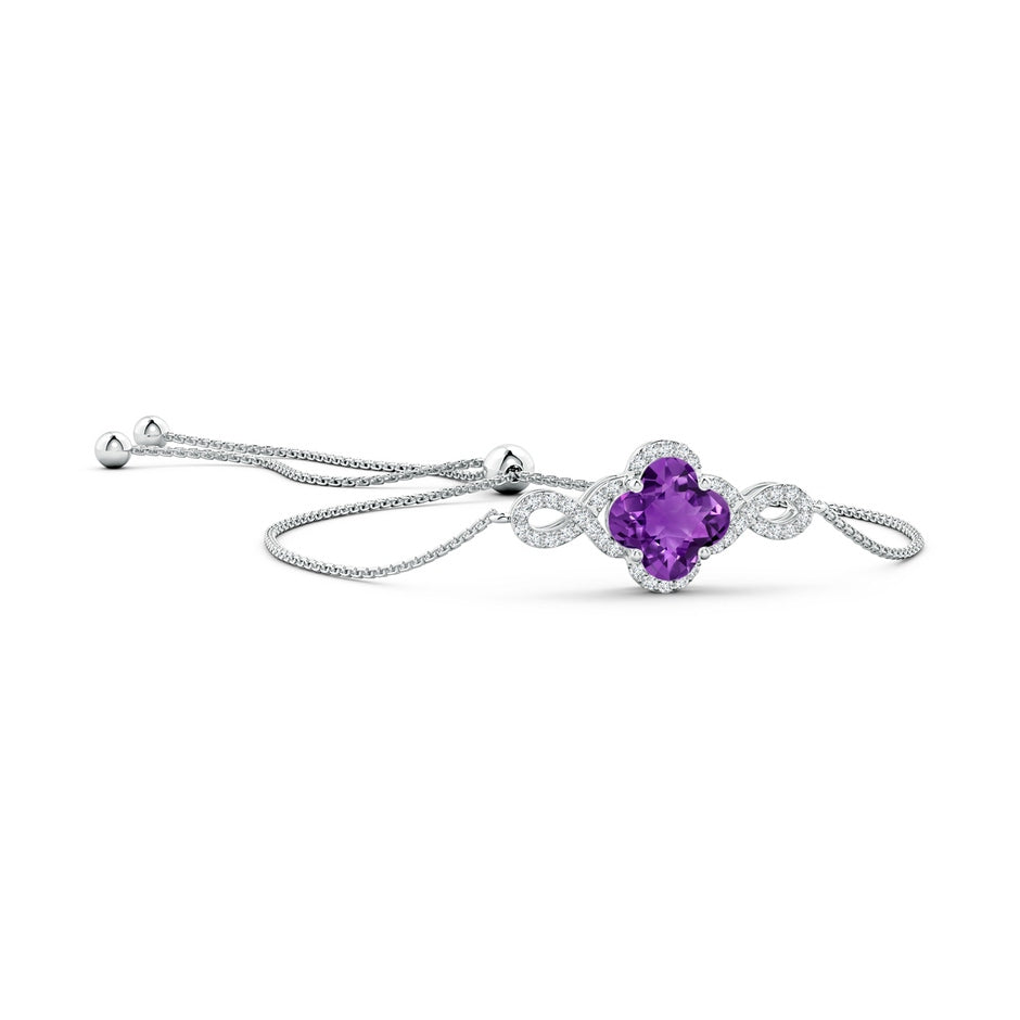Clover-Shaped Amethyst Halo Infinity Bracelet