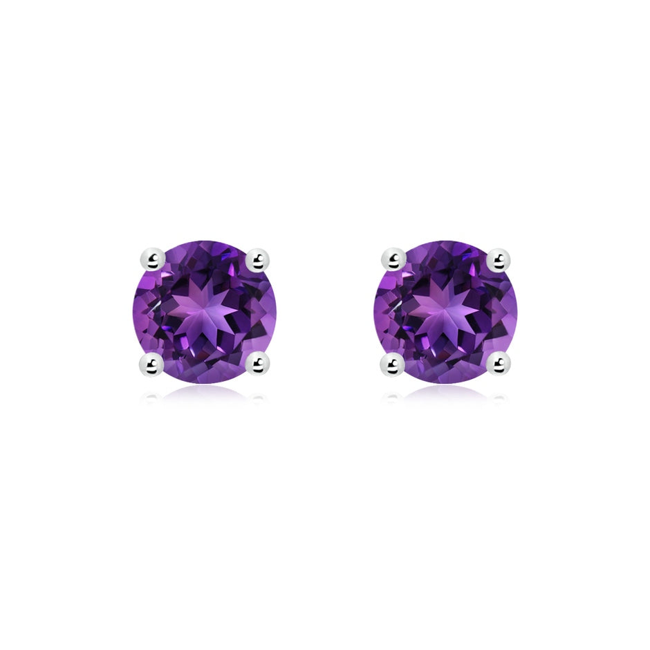 Basket-Set Round Amethyst Studs