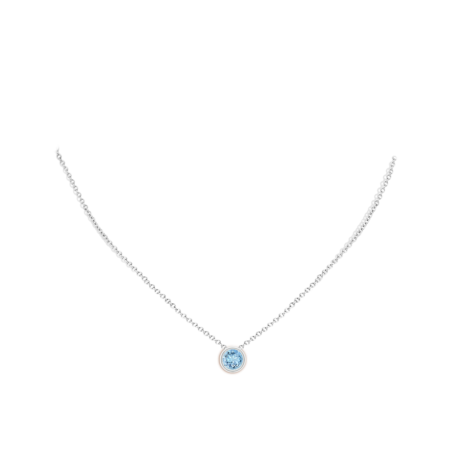 Bezel-Set Round Aquamarine Solitaire Pendant