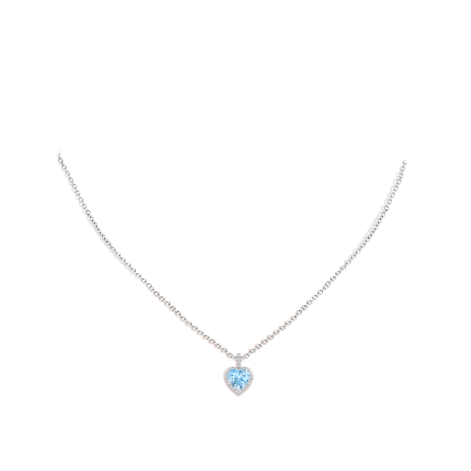 Heart-Shaped Aquamarine Halo Pendant