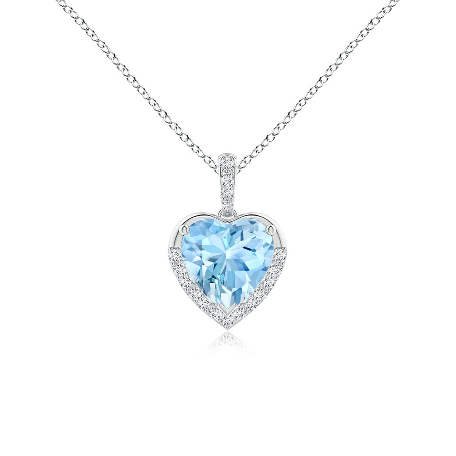 Heart-Shaped Aquamarine Halo Pendant
