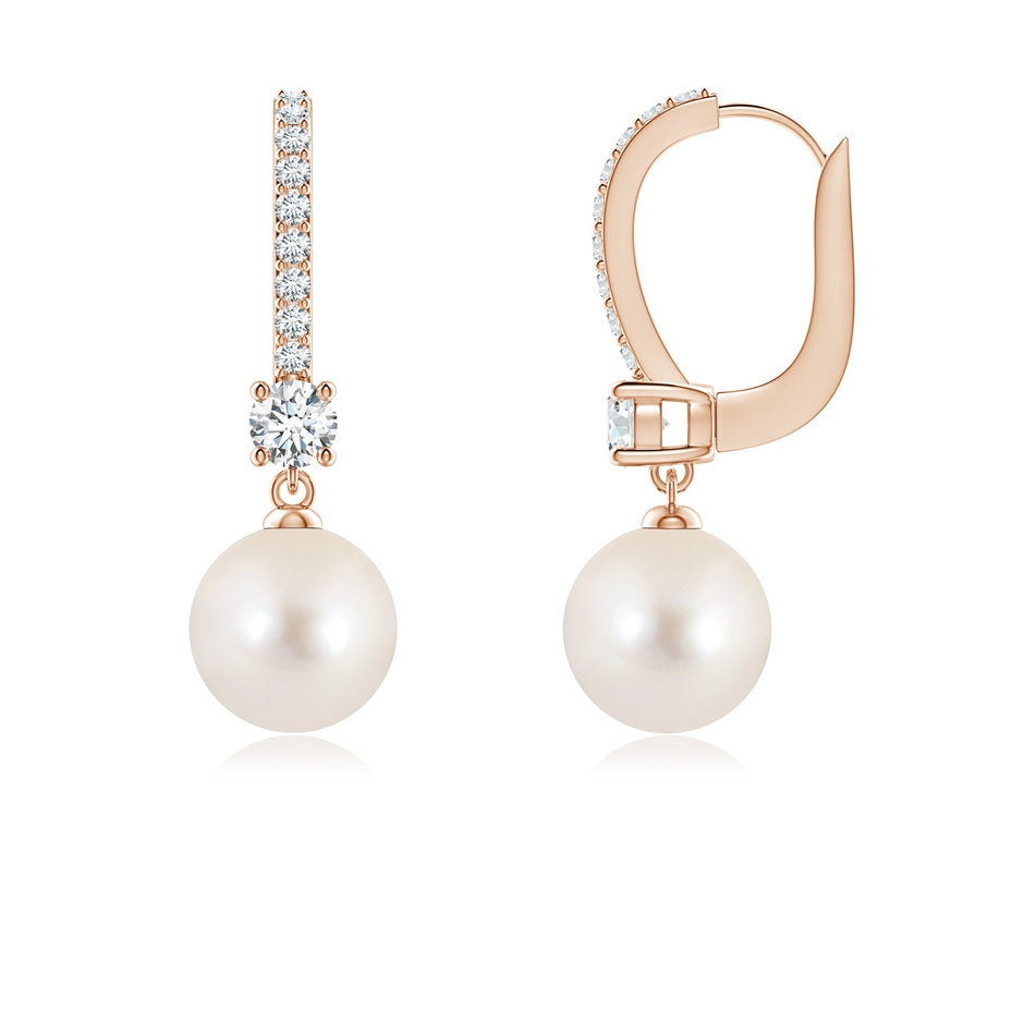 Leverback Freshwater Pearl Drop Earrings