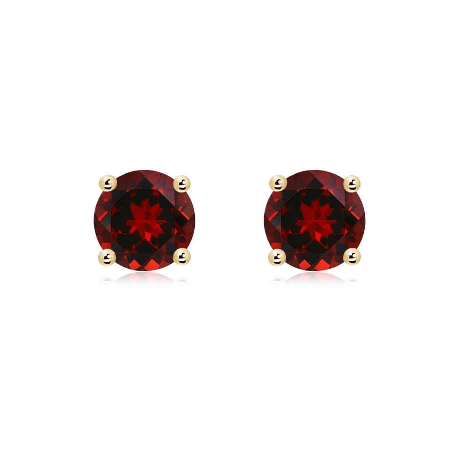 Basket-Set Round Garnet Studs
