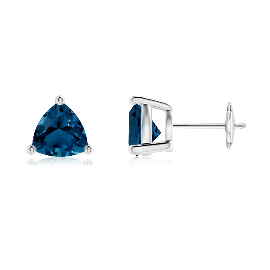 Basket-Set Trillion London Blue Topaz Stud Earrings
