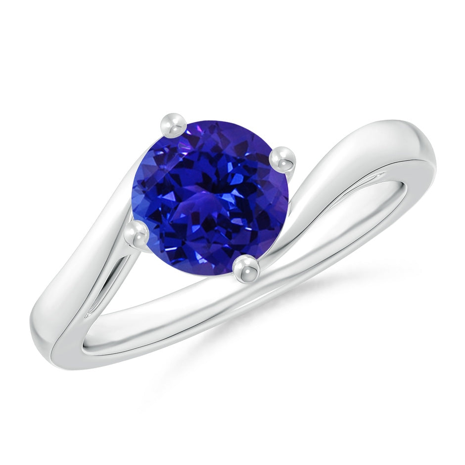 Classic Round Tanzanite Solitaire Bypass Ring