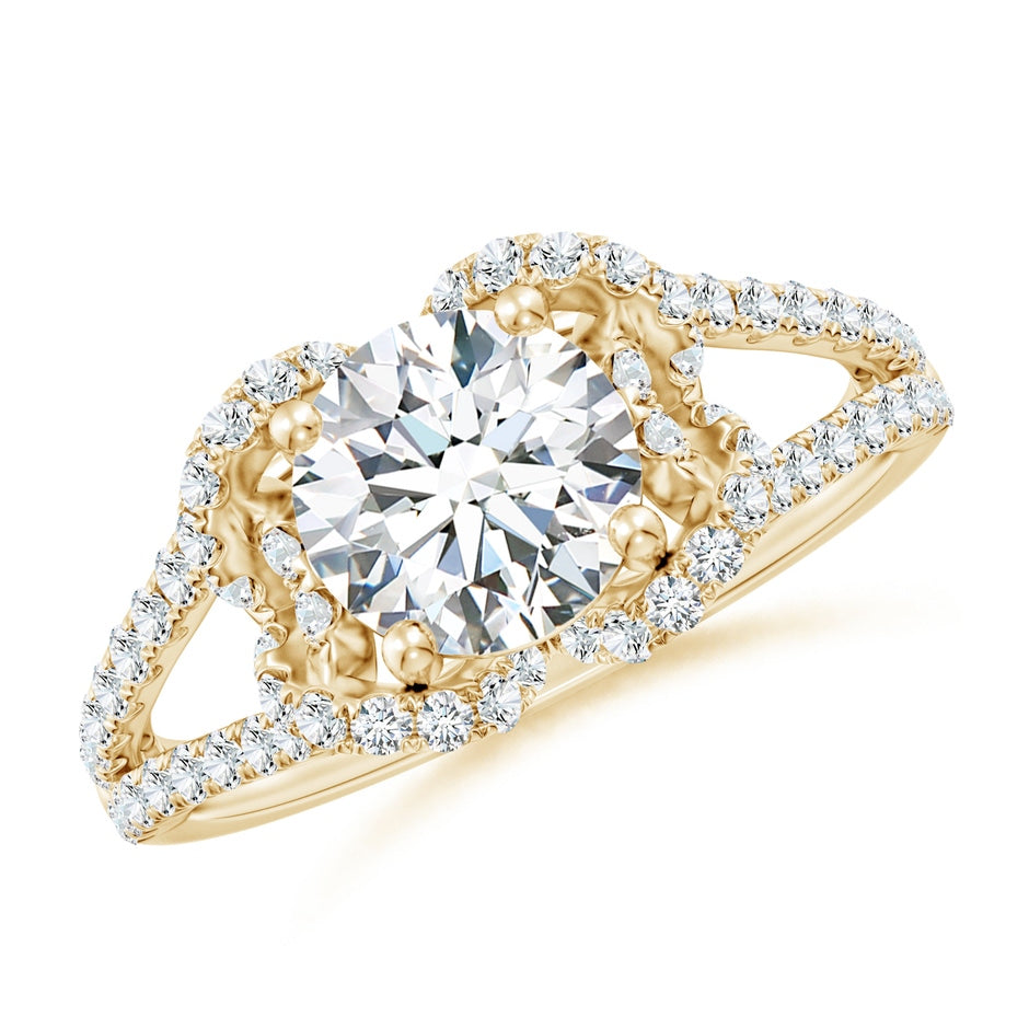 Classic Round Lab-Grown Diamond Couture Engagement Ring