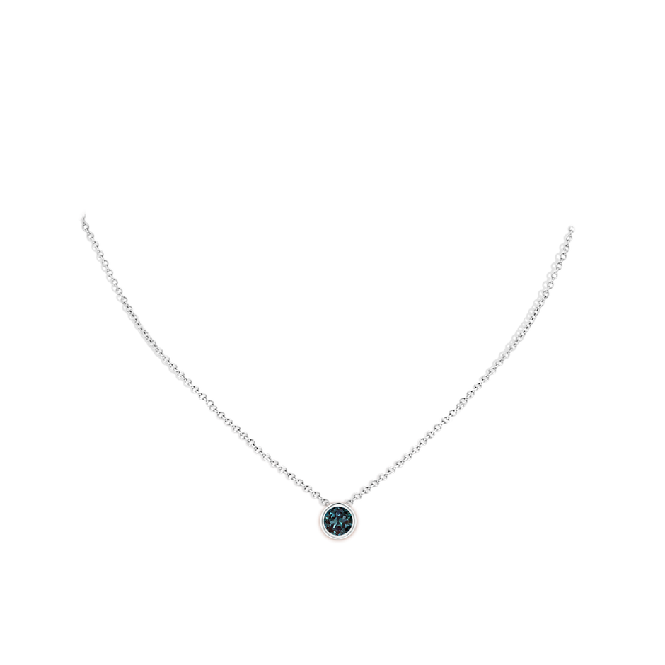 Bezel-Set Round Lab-Grown Alexandrite Solitaire Pendant