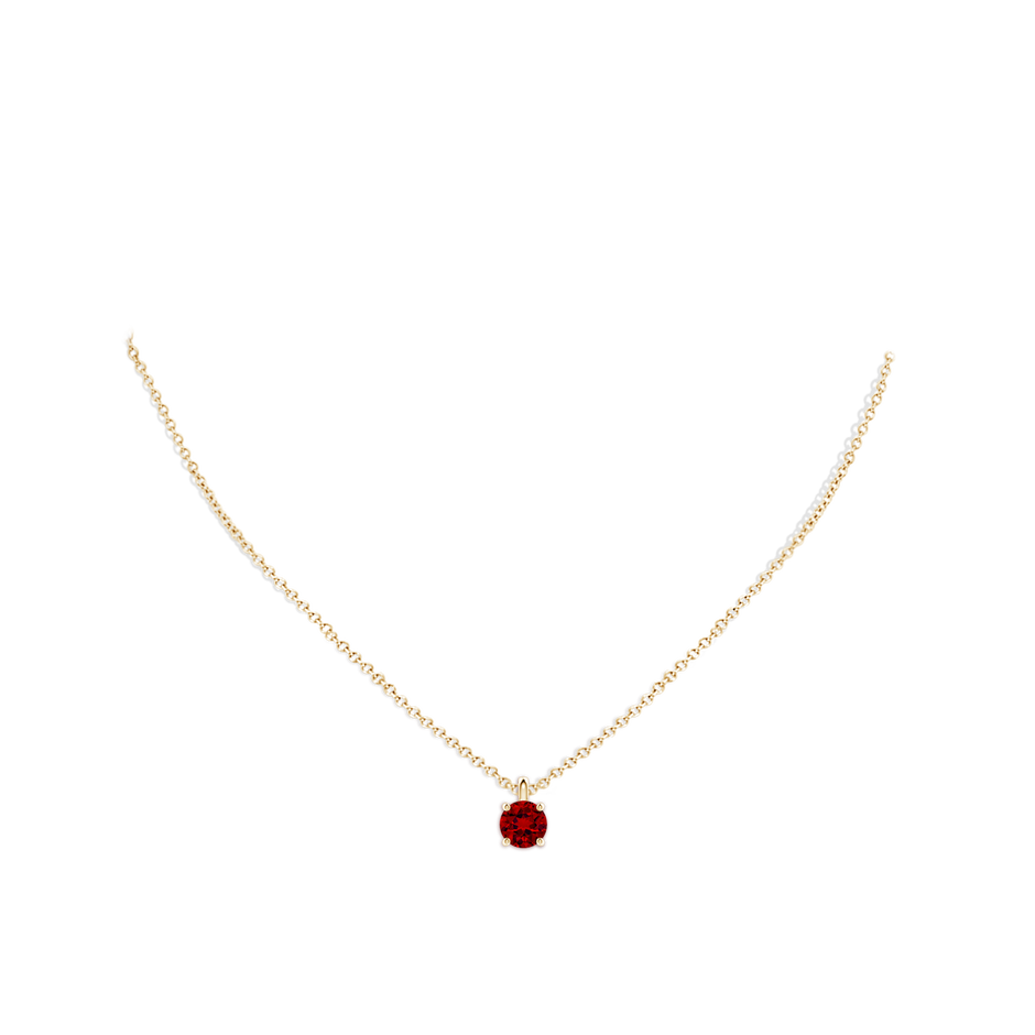 Lab-Grown Solitaire Round Ruby Classic Pendant