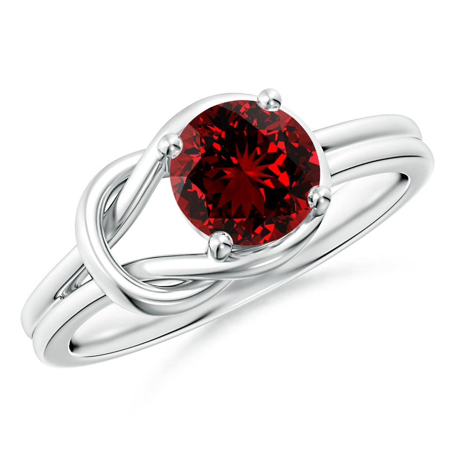 Lab-Grown Solitaire Ruby Infinity Knot Ring