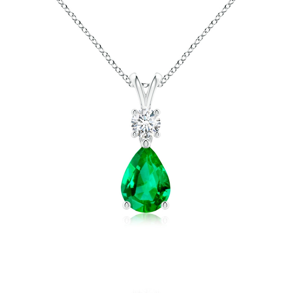 Pear-Shaped Emerald V-Bale Pendant