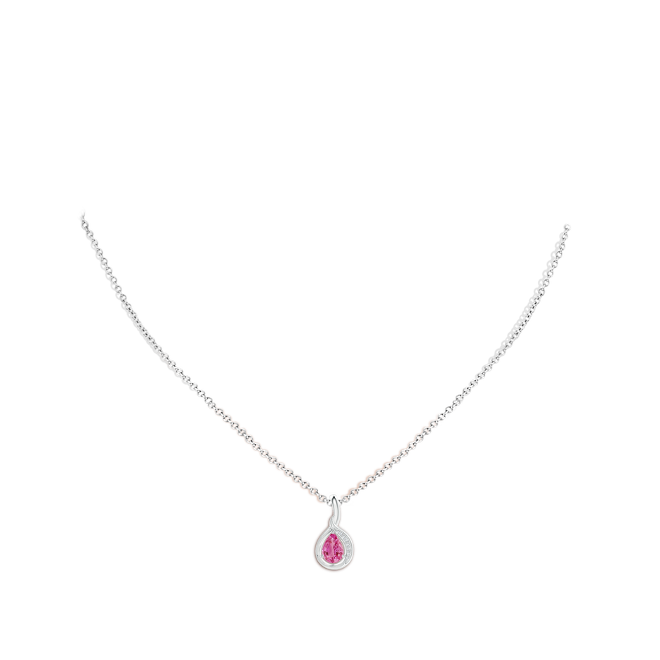 Pear-Shaped Pink Sapphire and Diamond Loop Pendant