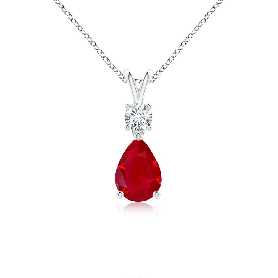 Pear-Shaped Ruby V-Bale Pendant