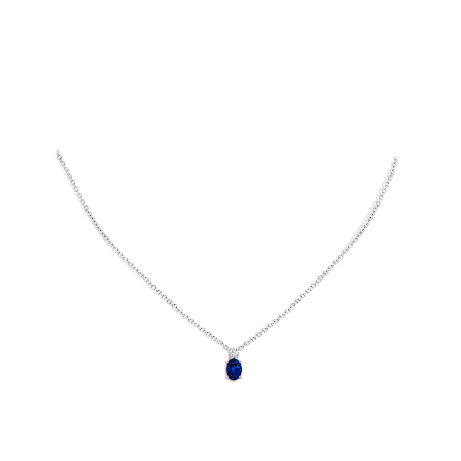 Oval Sapphire Solitaire Pendant with Diamond