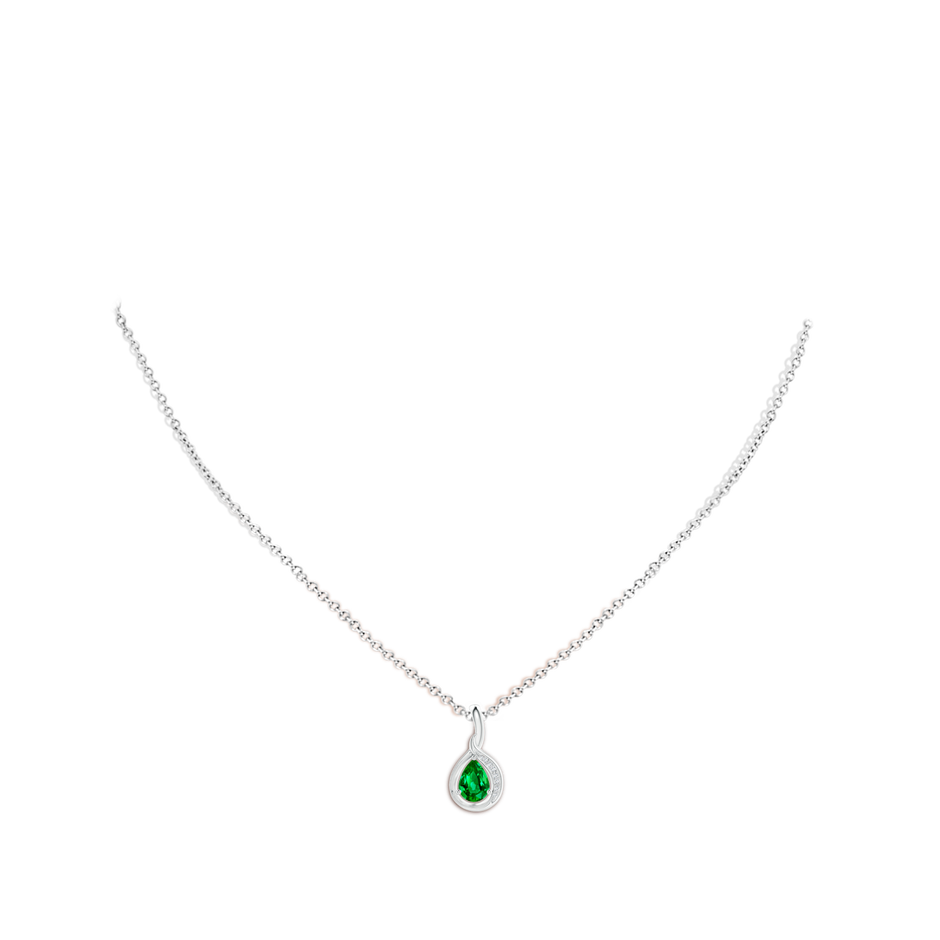 Pear-Shaped Emerald and Diamond Loop Pendant