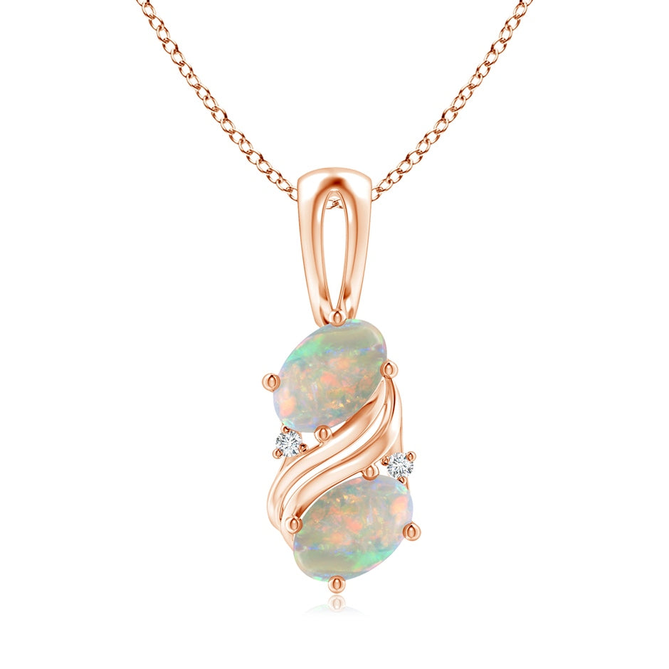 Two Stone Opal Swirl Pendant