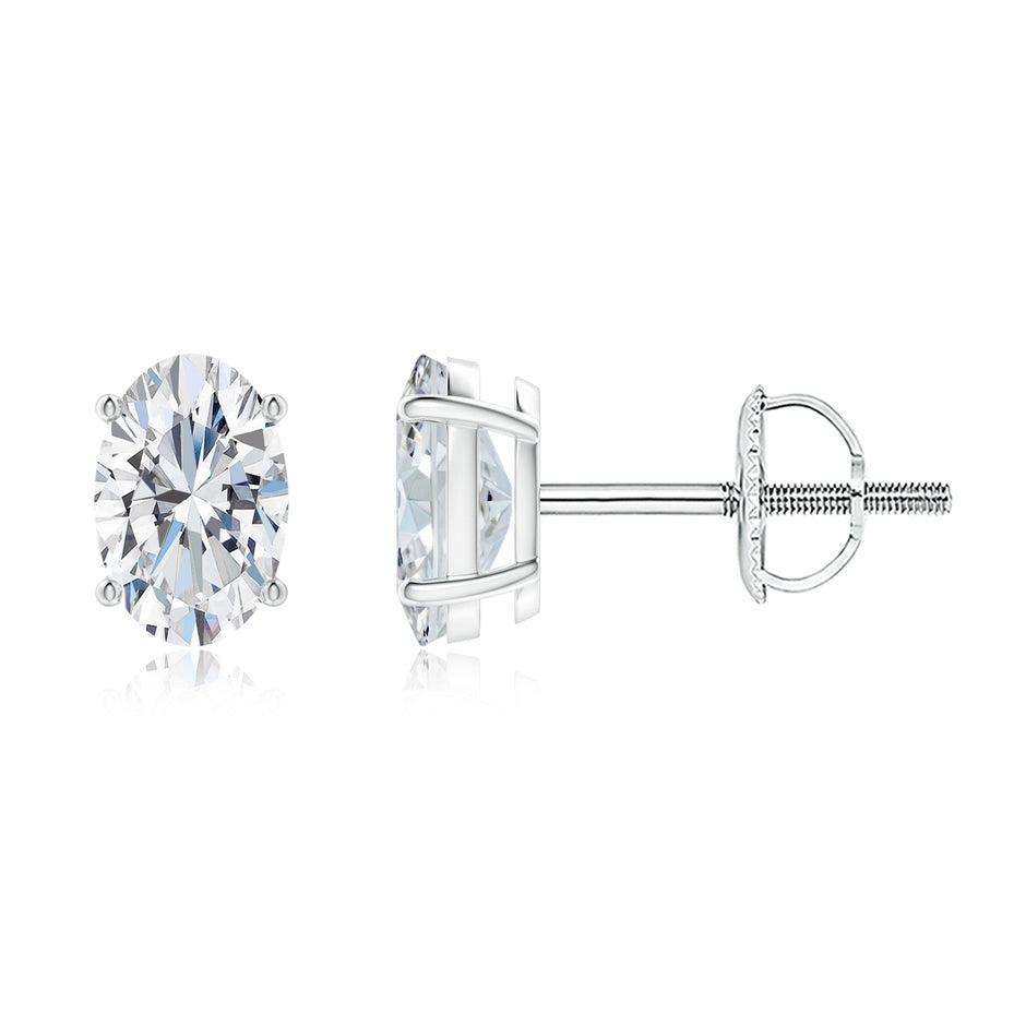 Lab-Grown Oval Diamond Solitaire Stud Earrings