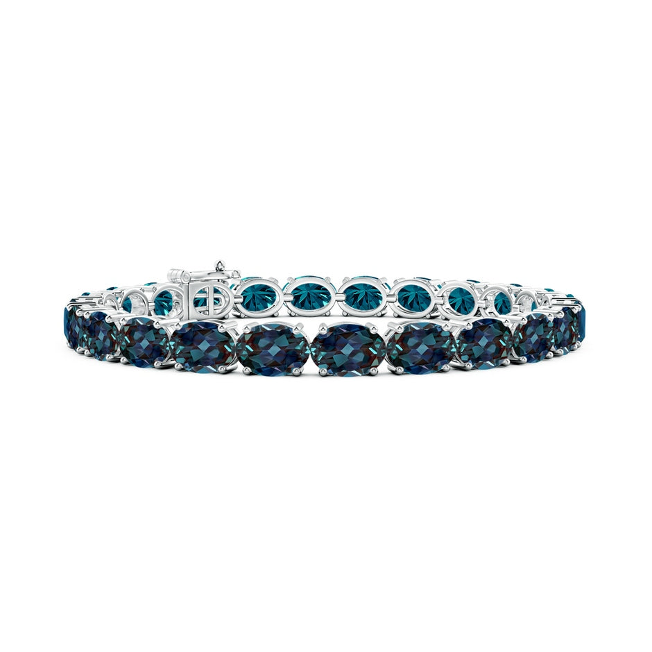 Classic Oval Lab-Grown Alexandrite Tennis Link Bracelet