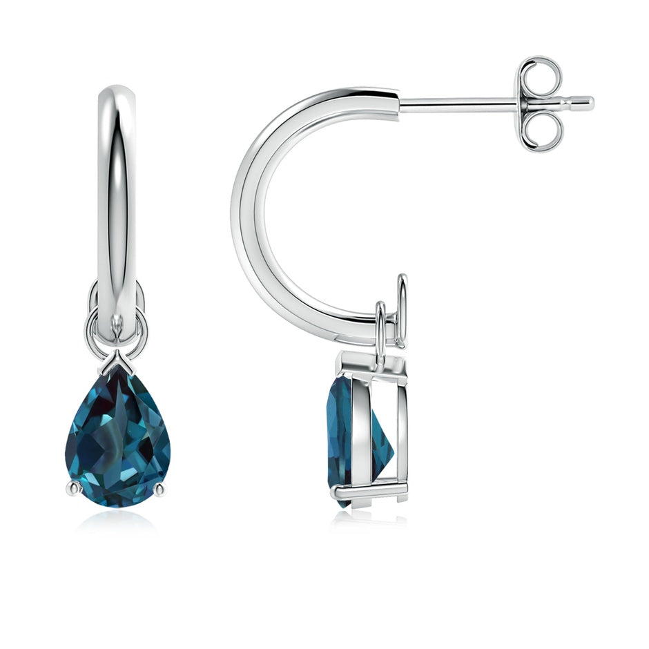 Pear-Shaped Lab-Grown Alexandrite Drop Earrings with Screw Back