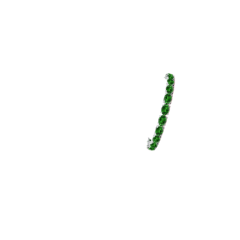 Lab-Grown Classic Oval Emerald Tennis Link Bracelet