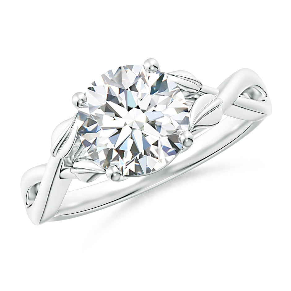 Lab-Grown Nature Inspired Diamond Crossover Ring with Leaf Motifs