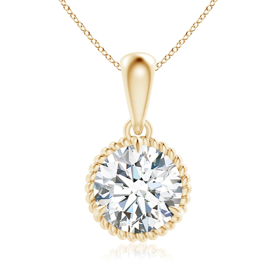 Lab-Grown Rope-Framed Claw-Set Diamond Solitaire Pendant