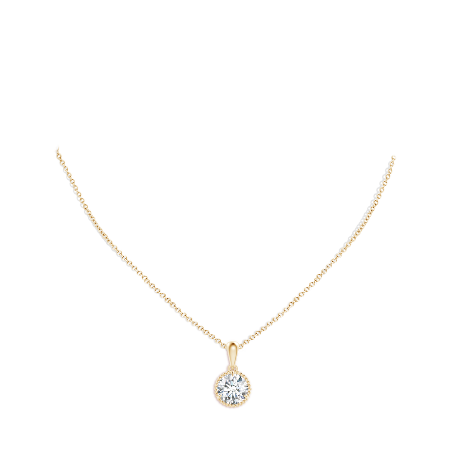 Lab-Grown Rope-Framed Claw-Set Diamond Solitaire Pendant
