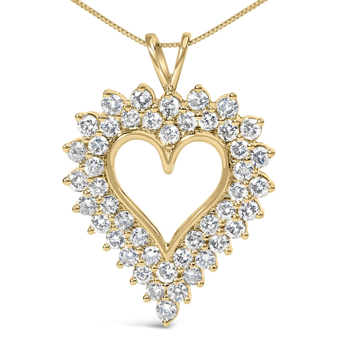 .925 Sterling Silver 3.00 Cttw Round Cut Diamond Cluster Heart 18" Pendant Necklace (K-L Color, I1-I2 Clarity)