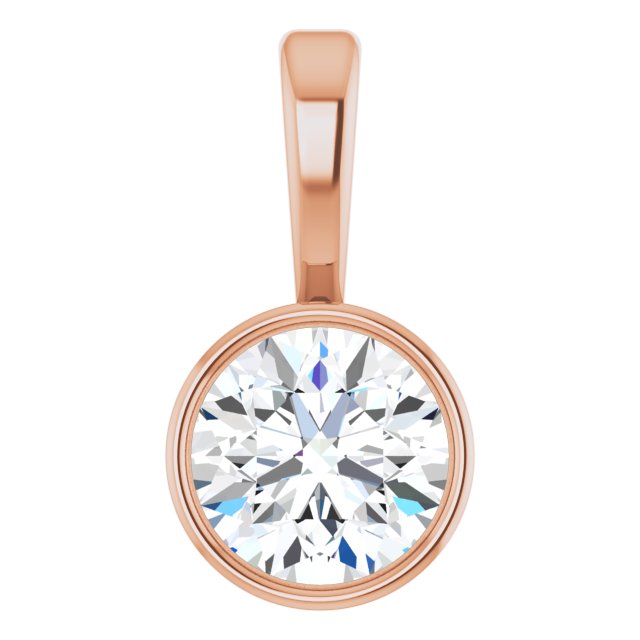 1.4Ct Lab-grown Diamond Solitaire Pendant in 14K Rose Gold