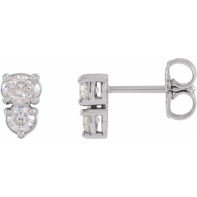 1.2Ct Lab-grown Diamond Earrings in 14K White Gold