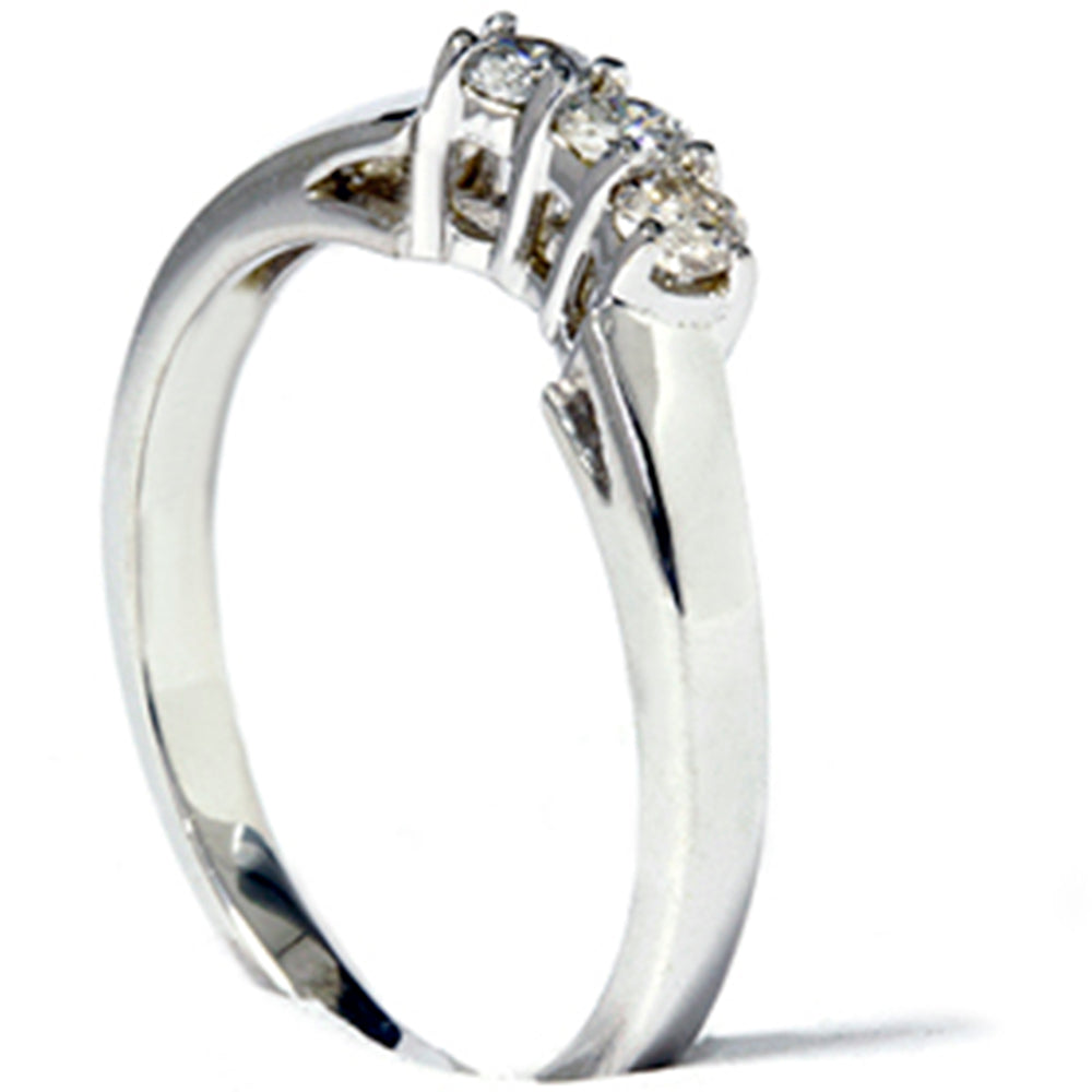 14K 1/4ct Diamond Wedding Anniversary Curved Guard Ring