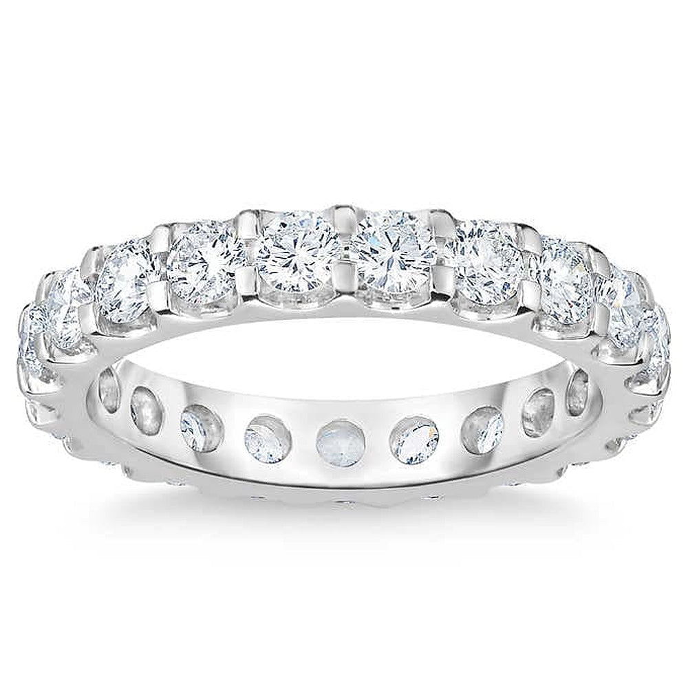 2 Ct Moissanite Eternity Ring Womens Wedding Band 14k White Gold