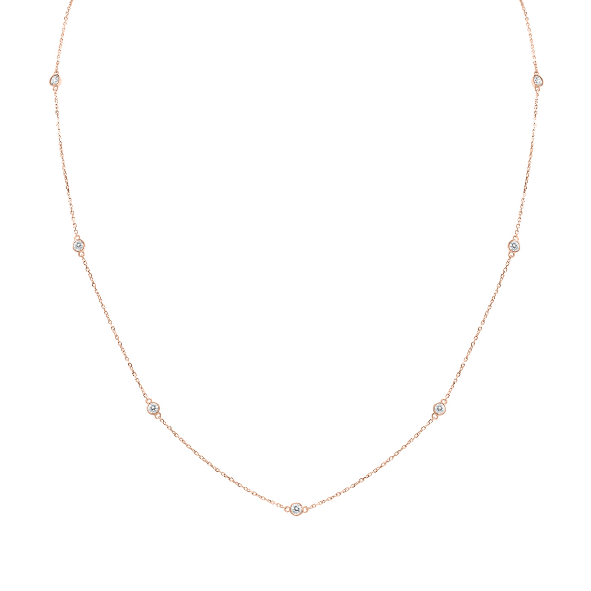 14K Rose Gold 1/4ct TW Diamond By The Yard 18'