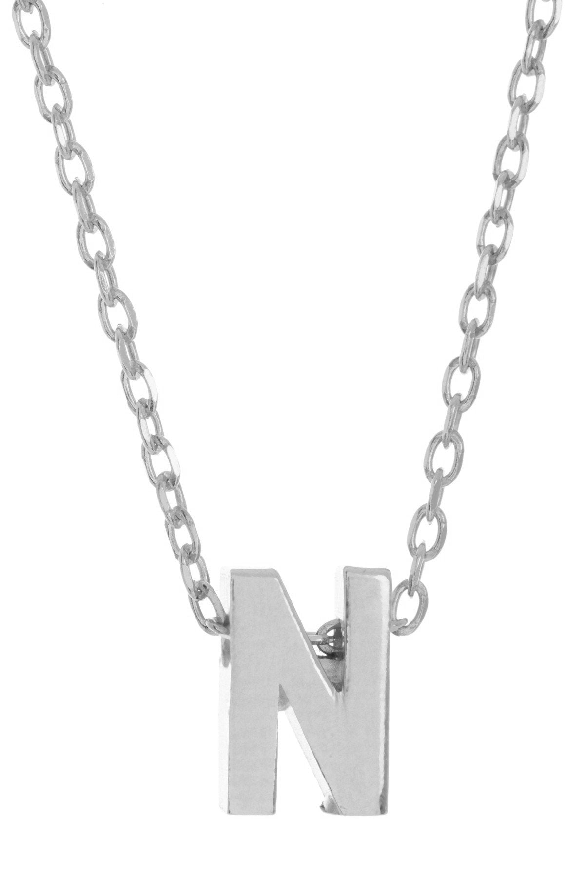 Adornia Mini Initial Necklace silver