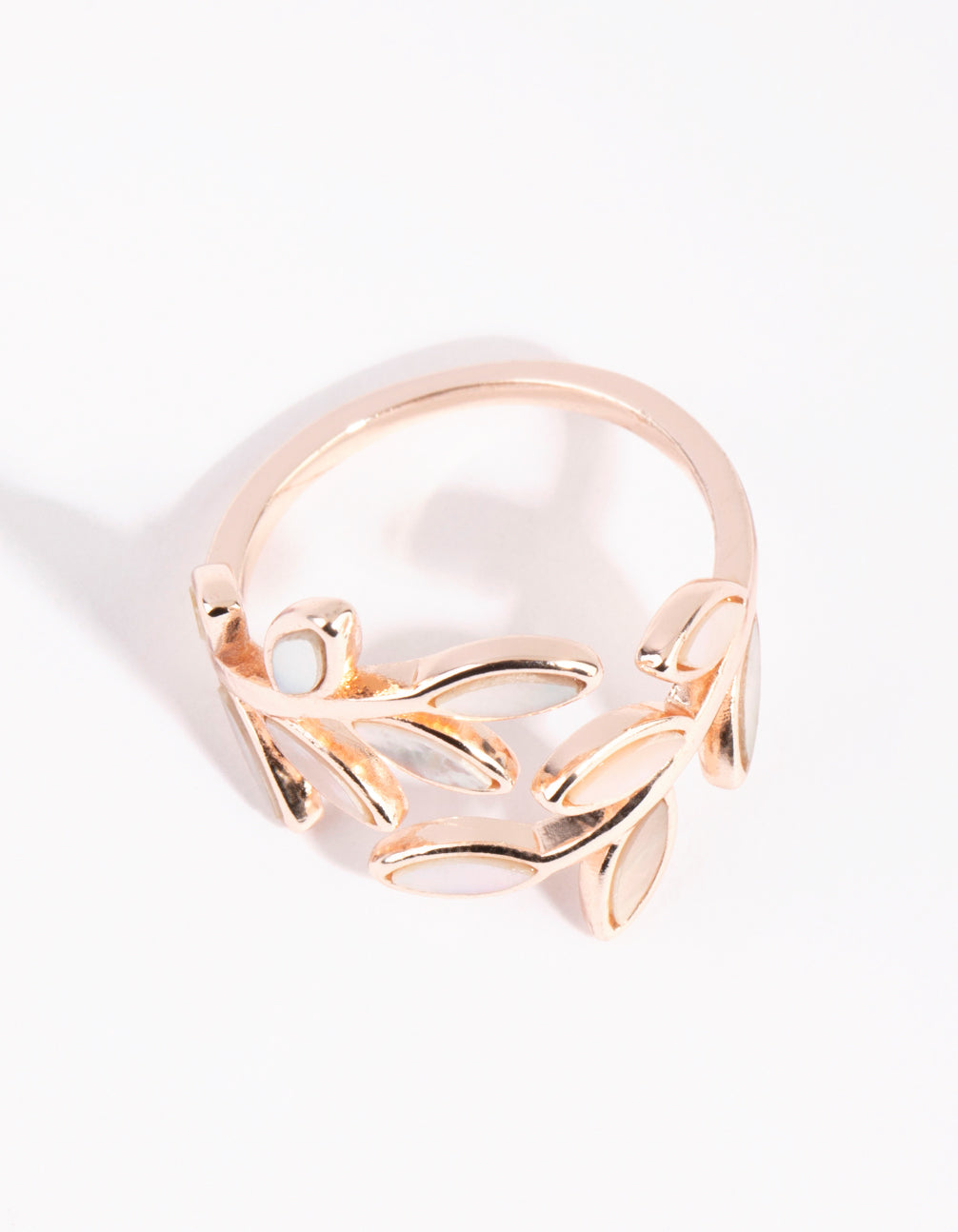 Rose Gold Pink Enamel Butterfly Ring