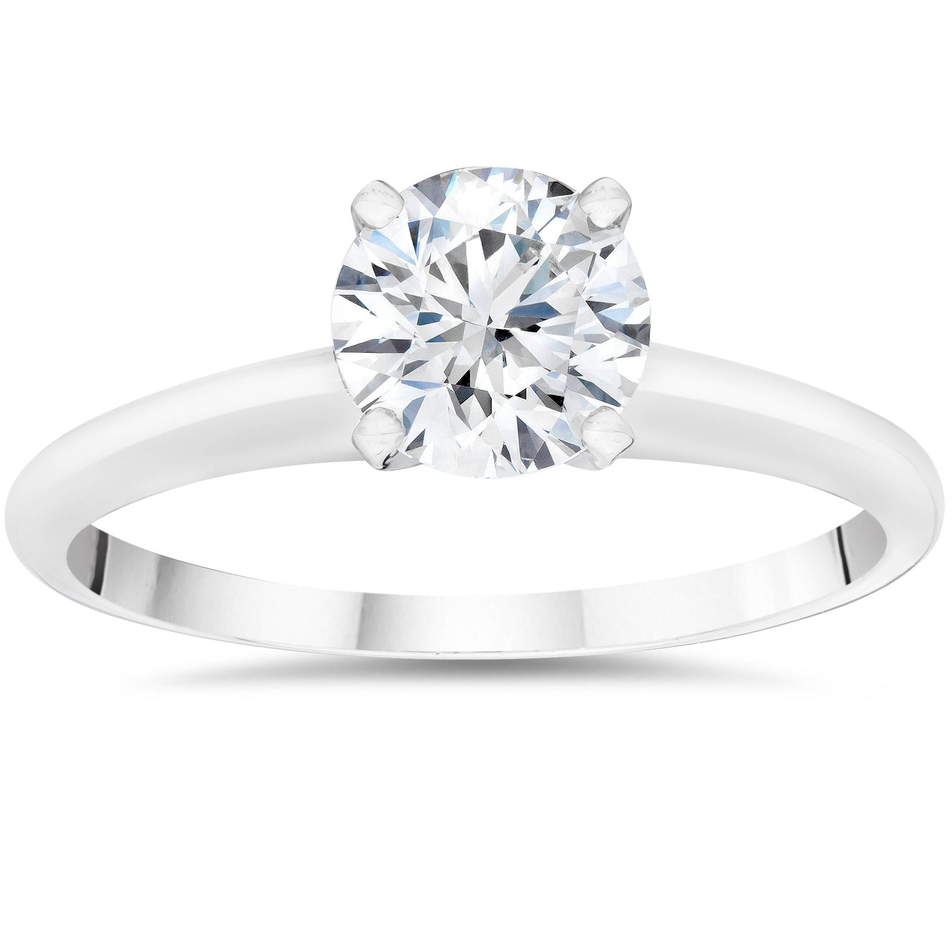 2ct Lab Grown Round Diamond Solitaire Engagement Ring 14k White Gold