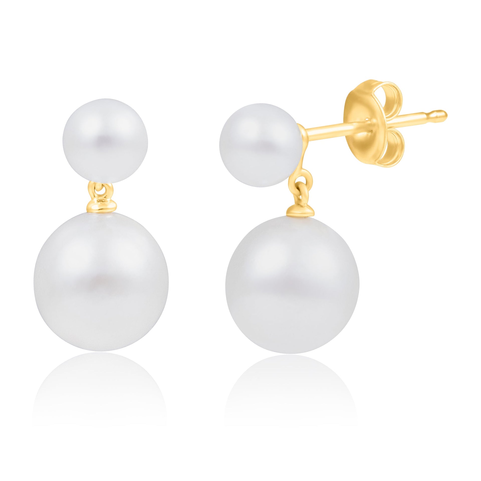 14k Yellow Gold Freshwater Pearl Drop Earrings