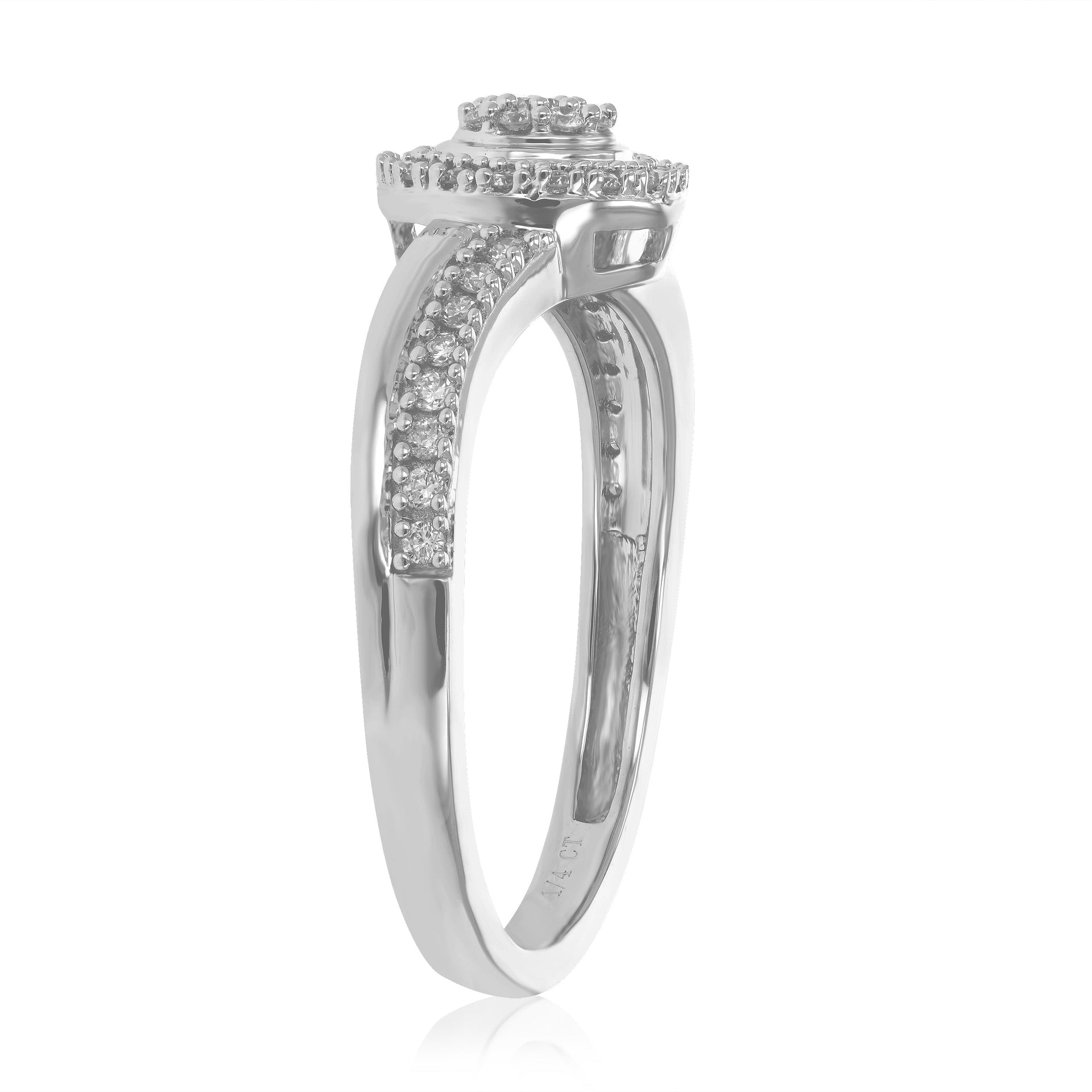 1/4 cttw Round Lab Grown Diamond Wedding Engagement For Women Ring .925 Sterling Silver Prong Set