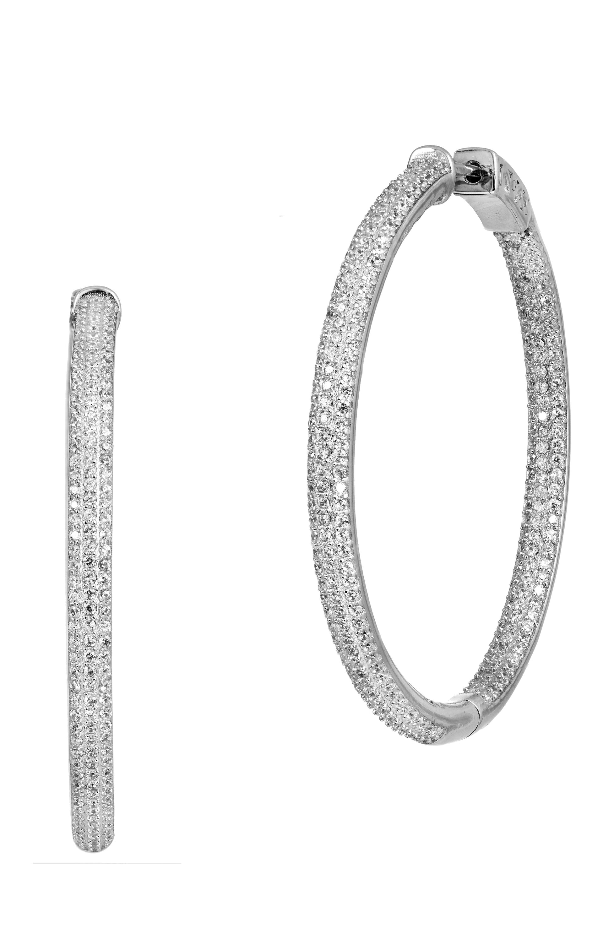 sterling silver 2' inside out hoop earrings