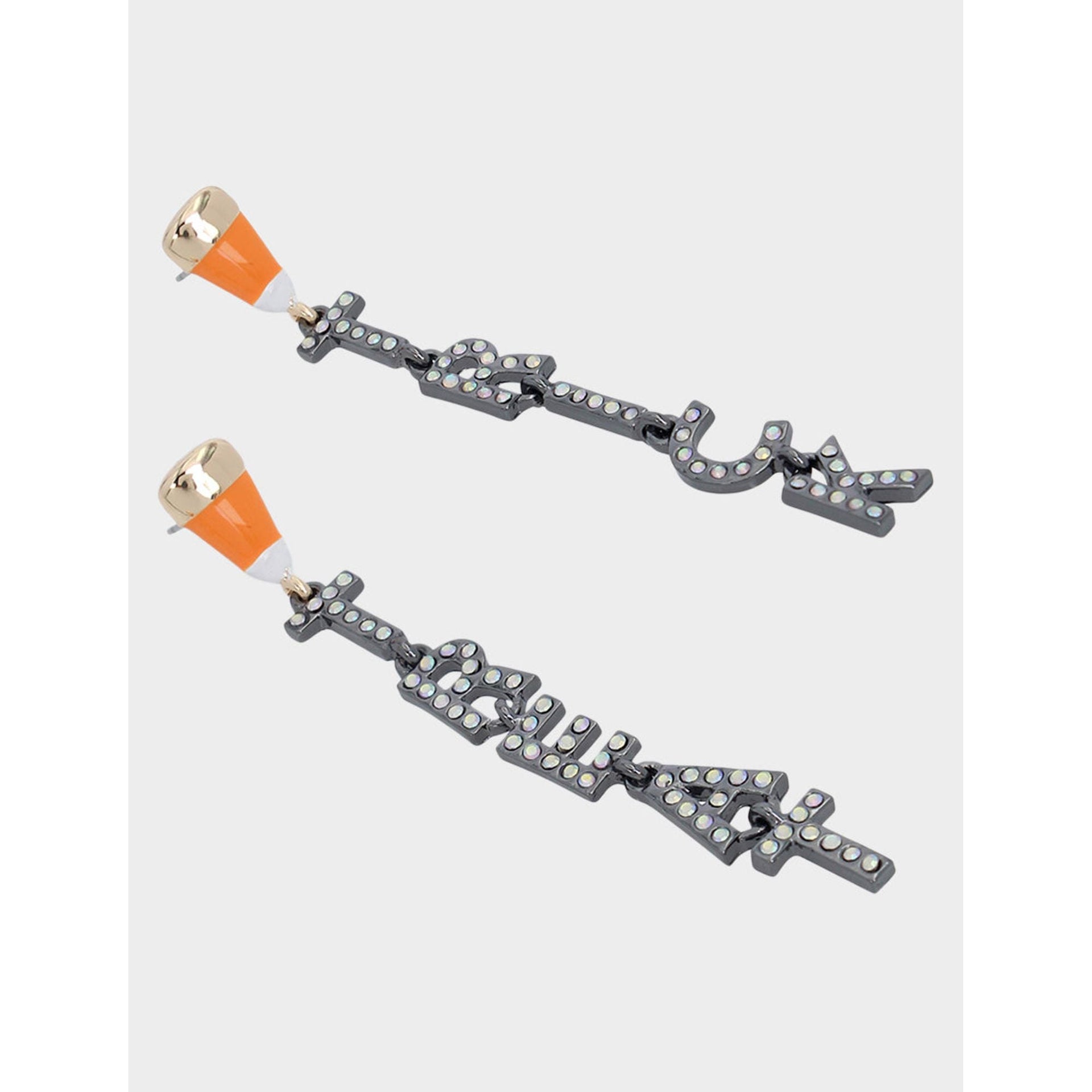 Ghoul Friends Trick Or Treat Mismatch Earrings Orange