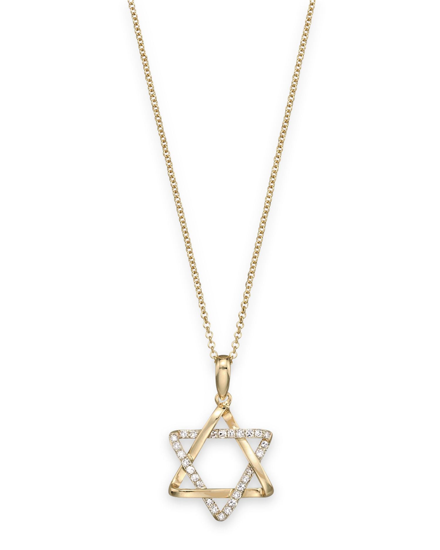 Diamond Star of David Pendant in 14K Yellow Gold, 0.10 ct. t.w. - Exclusive