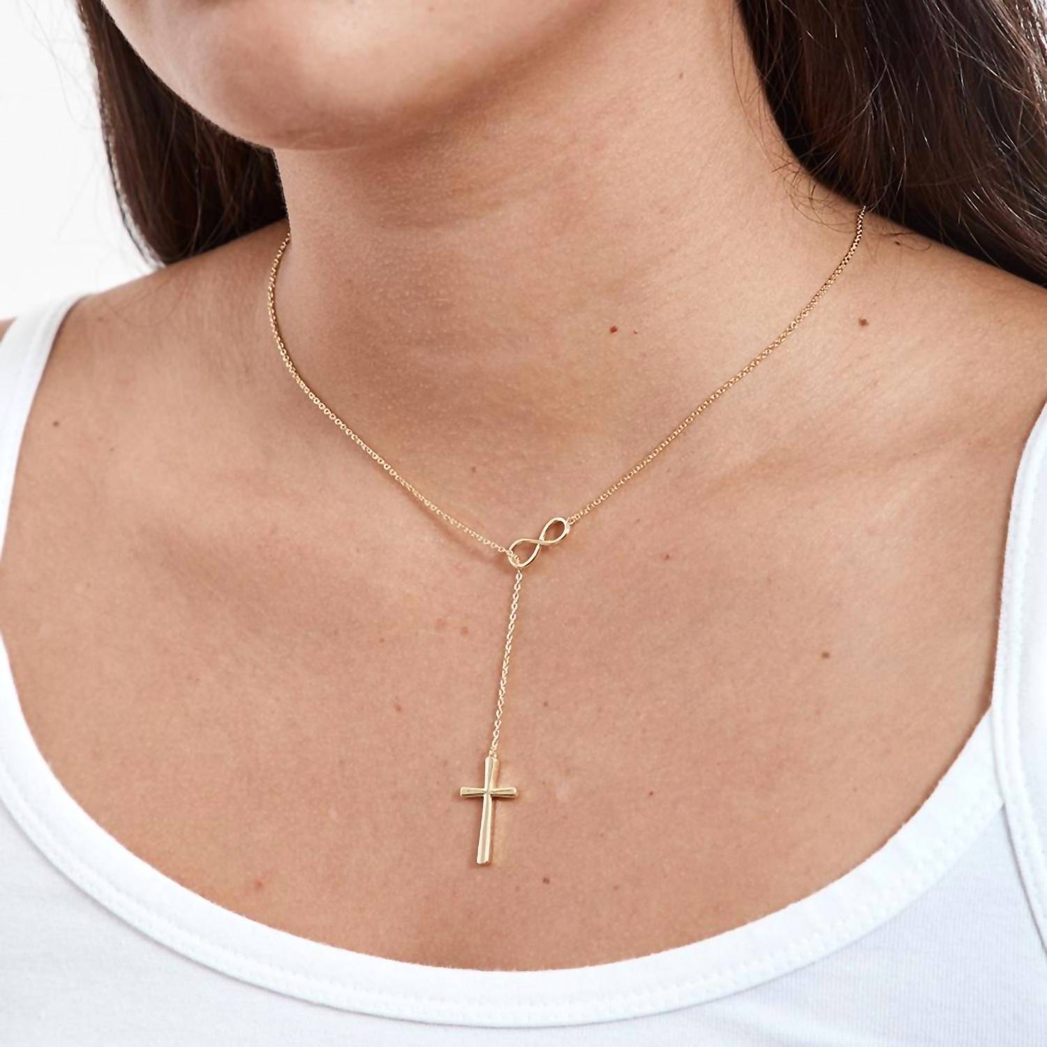 Women's First Communion Cross Necklace In Gold