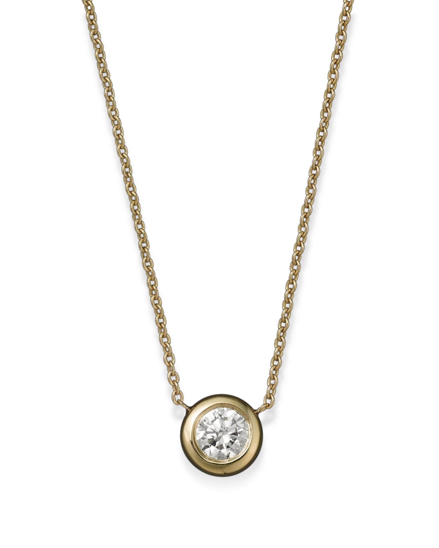 Roberto Coin 18K Yellow Gold Diamond Bezel Pendant Necklace, 16'