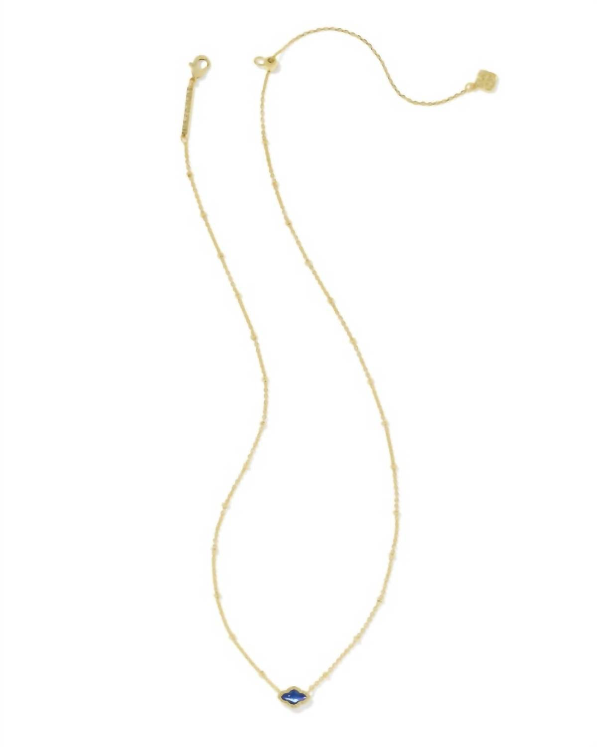 Women's Mini Abbie Satellite Short Pendant Necklace In Gold Navy Abalone