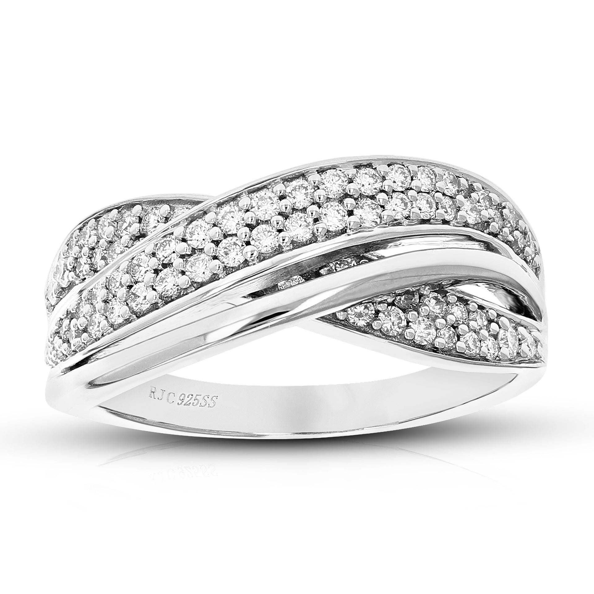 1/2 cttw Round Lab Grown Diamond Engagement Ring .925 Sterling Silver