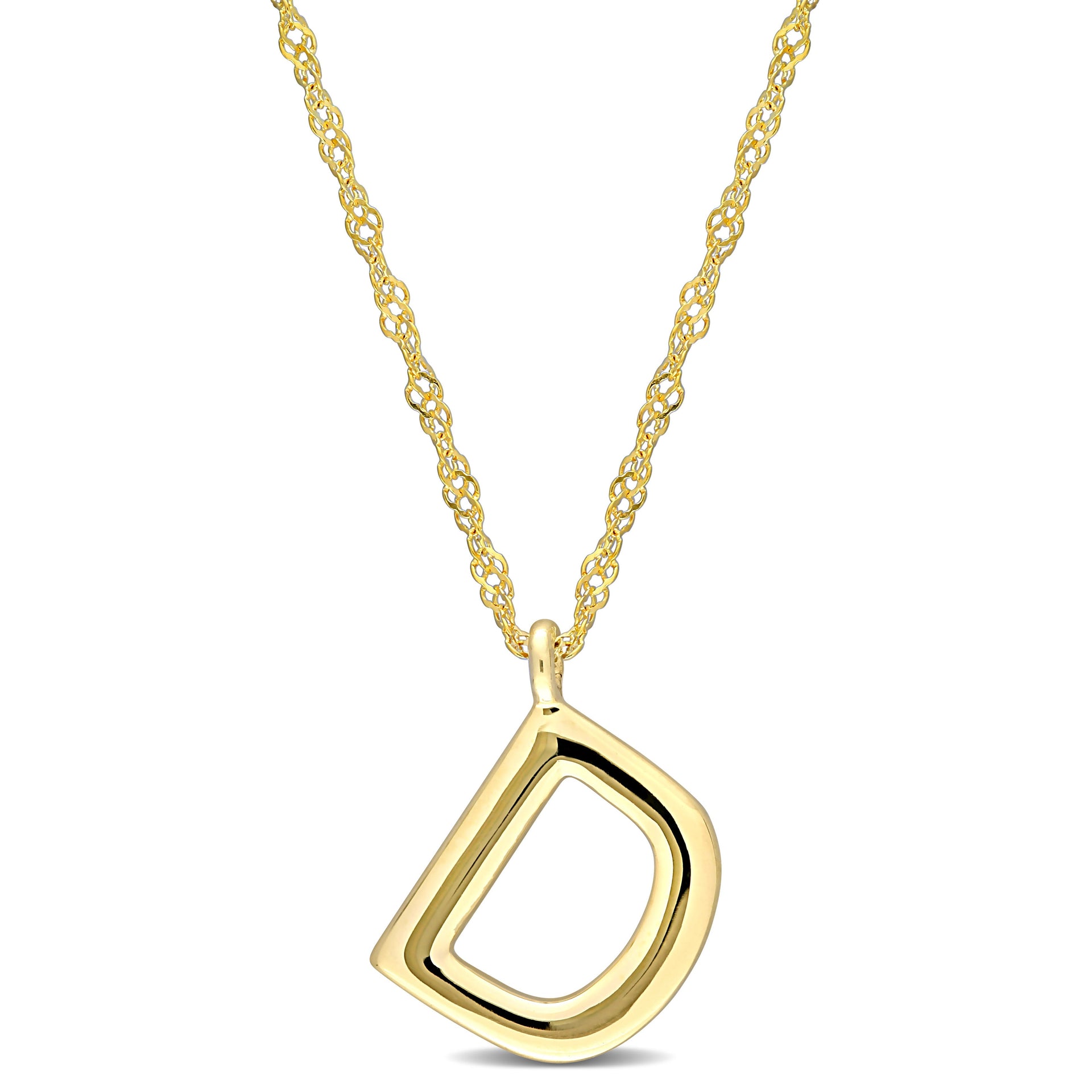 Mimi & Max Initial 'D' Pendant w/ Chain in 14k Yellow Gold