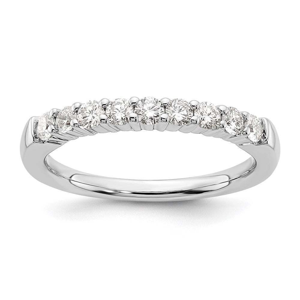 14k White Gold Lab Grown Diamond 9-stone Band Ring 1/2ct Clarity- VS Color- G-H