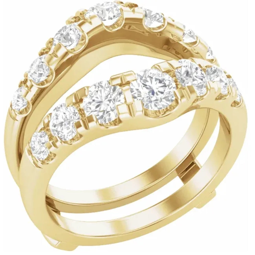 2 ct TW Diamond Wedding Guard Band Insert Engagement Ring 14k Gold Lab Grown