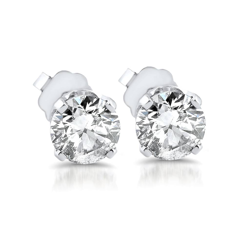 5/8 ct Diamond Studs 14K White Gold Push Back